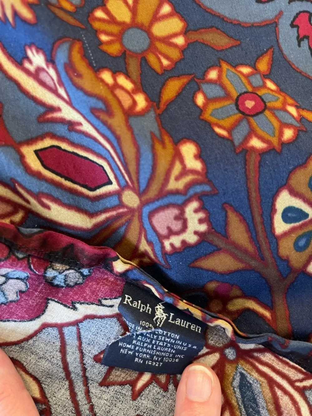 Vintage Ralph Lauren Brentwood Jewel Egyptian Cotton Queen Flat Sheet Imperfect